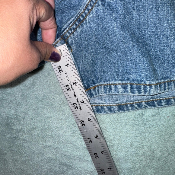 Mudd Womens Blue Jean Shorts Size 13 Zip closure Mom Y2k 3"inseam - Picture 7 of 11